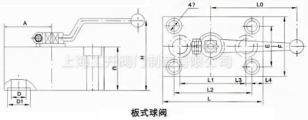 YJZQ板式高压球阀结构尺寸 YJZQ板式高压球阀结构尺寸